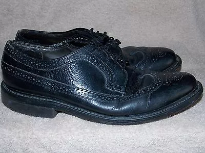 Vintage Brogue Punched Black Leather OXFORDS For Men 10.5D Used • $34.99