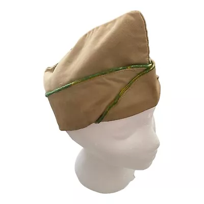 WWII US Army Military Military Police Overseas Hat Garrison Cap WW2 Green Yellow • $16.99