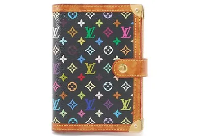 LOUIS-VUITTON Monogram Multicolor Agenda PM Day Planner Cover Black R20895 • £200.92