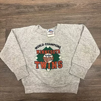 Vintage Toddler 1987 Minnesota Twins Sweatshirt MLB World Series Champs Sz 3T • $29.99