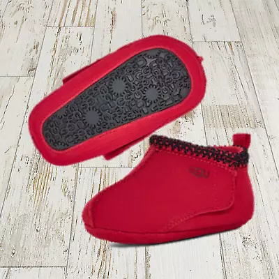 UGG Tasman Baby Suede Shearling Booties In Red Size 0/1 For 0-6 Months NEW • $34.99