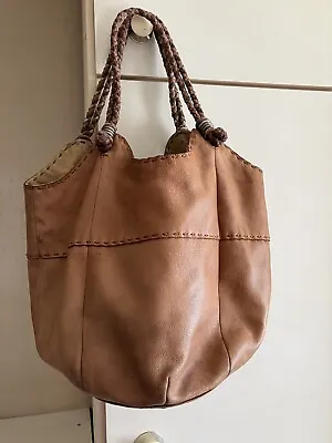 £15 • Buy The Sac Tan Leather Shoulder/slouch Bag