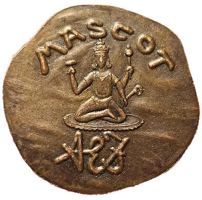 Vtg. Magic Coin Token Magician Anna Eva Fay MASCOT AEF Hindu & Egyptian Script • $1.25