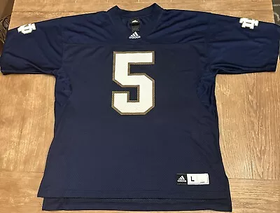 Adidas Notre Dame Irish Football Jersey #5 Men’s Large Manti Te'o Blue EUC • $29.99