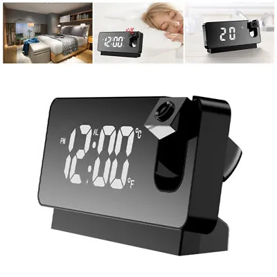 £14.29 • Buy LED Digital Projection Alarm Clock Projector Clock Snooze Temperature With USB