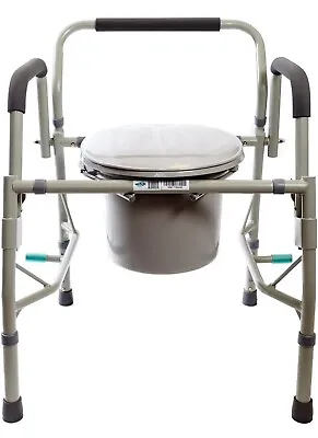 Healthline Deluxe 3 In 1 Bedside Commode Toilet Safety Frame Elevated Toile... • $89.99