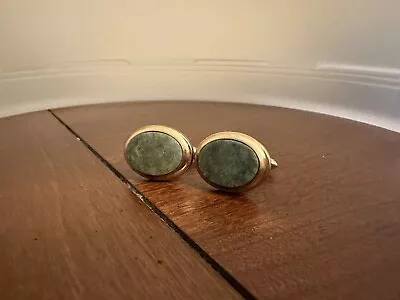 Vintage Dolan Bullock 14K Gold Fill Malachite Cufflinks • $48