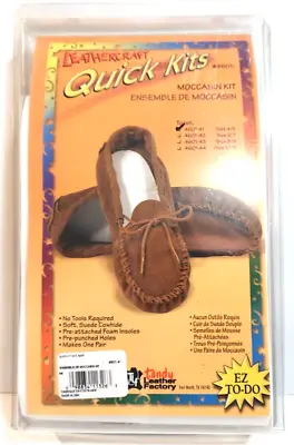 Vintage Tandy Leather Crafts Suede Leather Moccasin Quick Kit 4601-41 Size 4/5 • $15.19