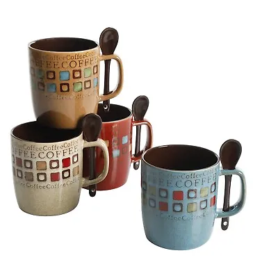 Mr. Coffee Café Americano 8-Piece 14 Oz Mug Set With Spoons - Assorted Colors • $29.99