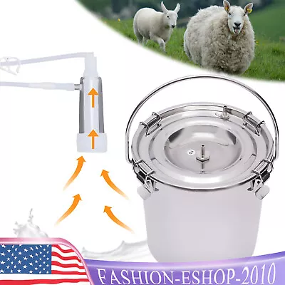 5L Dual Head Sheep Goat Cow Milking Machine Vacuum Impulse 304 Steel Pump Milker • $105