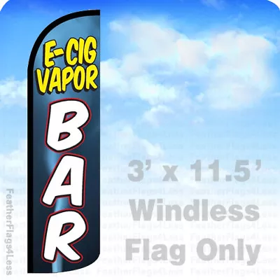 E-CIG VAPOR BAR - Windless Swooper Feather Flag 3x11.5' Banner Sign - Kq • $24.95