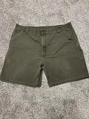 Vintage Carhartt Shorts Mens 44 Green Carpenter Heavy Duck Canvas B25 MOS • $24.99