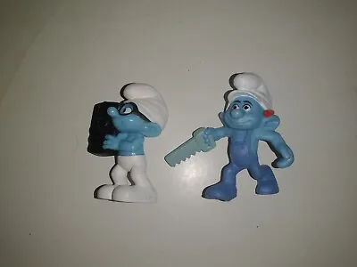 The Smurfs McDonald's Toys PVC Figures 2011 Brainy Handy Lot Of 2 • $6