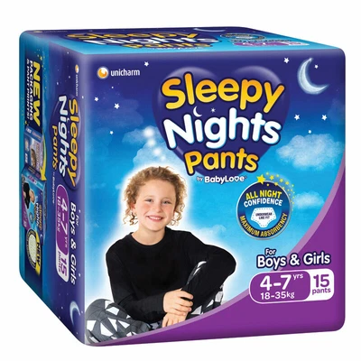 $17.49 • Buy Babylove Sleepy Nights 4-7 Years Overnight Pants 15 Pack