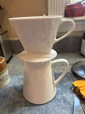 Melitta 102 Pour Over Coffee Maker Ceramic 1-Hole Vintage • $40