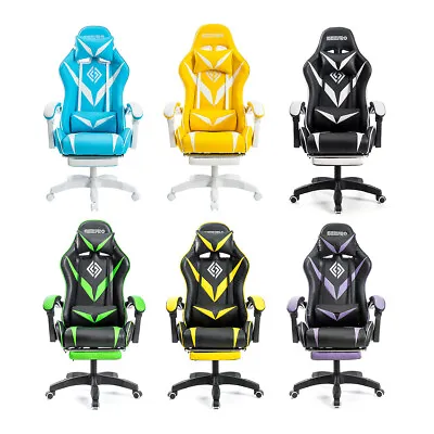 HOFFREE Gaming Chair Racing Ergonomic Office Chair PU Leather Recliner Footrest • $145.99