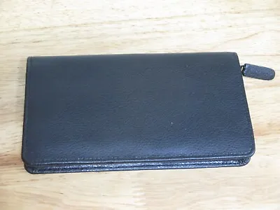 New Black Zippered Leather Deluxe Checkbook Cover Wallet • $9.99