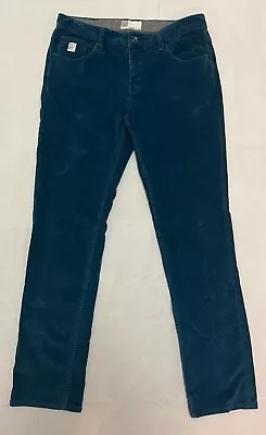 O'Neill Surf Co Dark Teal Slim Fit Flat Front Corduroy Chino Pants Mens 33x32 • $22.39