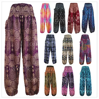 $21.95 • Buy New Ladies Smock Harem Pants Bohemian Boho Hippie Aladdin Yoga Genie Trousers HP
