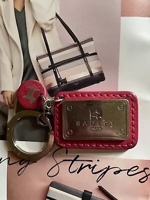Radley Pink Leather Eaton Bag Charm / Key Ring. • £9