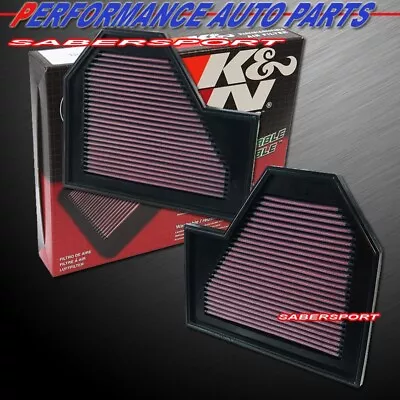 K&N 33-2350+33-2352 Hi-Flow Air Intake Drop In Filter For 2005-2010 BMW M5 M6 • $129.98