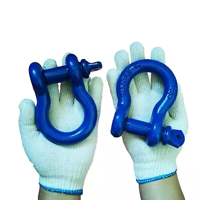 2x Bow Shackles BLUE 3/4  D Ring Screw Pin Jeep CJ Off-Road Anchor Bow 4 3/4TON • $22.99