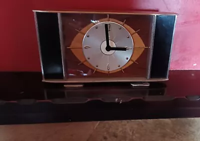 Vintage 60's Metamec Atomic Eye Mantel Clock Retro Style Working Quartz Movement • £39