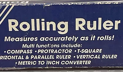 Vintage Parallel Rolling Ruler Multi-Purpose Clear 12  Used With Original Box • $10.44