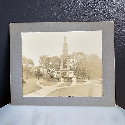 Cambridge Civil War Monument Antique Photograph Massachusetts 1900s • $27.97