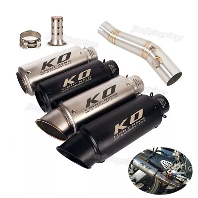 For Yamaha YZF R6 2006-2016 Exhaust System Mid Pipe Muffler Tips Slip On 60.5mm • $139