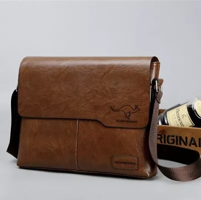 Mens Leather Bag Business Travel Casual Shoulder Crossbody Messenger Handbag • $19.99