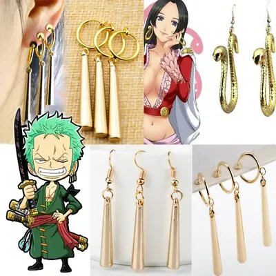 $9.22 • Buy One Piece Pirate Roronoa Zoro Anime Cosplay 3 Clip-On Earrings 2  US Seller New,
