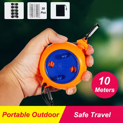 Portability Outdoor Clothes Line Travel Camping Clothesline Washing Airer Rope • £5.75