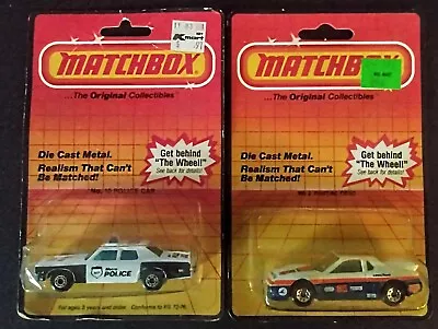 Vintage Matchbox Fiero And Police Car Still In Blister Packs • $15