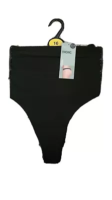 Marks And Spencer Ladies 3pk Black Thongsize UK16 • £8.99