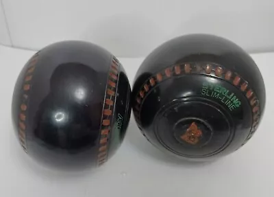 £10 • Buy Pair Of Almark Sterling Bowls Size 4hm Slimline With Bag