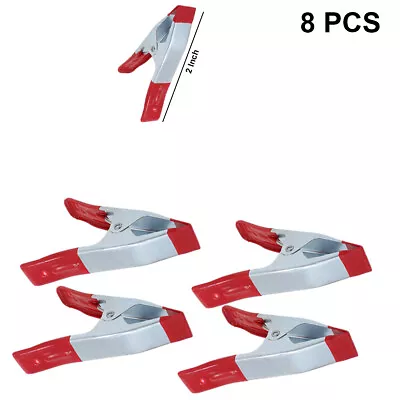 8x Strong Metal Spring Clamps/Stall Clips Holder For Small TarpaulinSilver/Red • £4.49