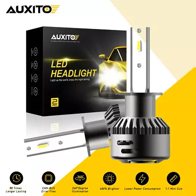 AUXITO H1 LED Headlight Kit 20000LM Hi Low Beam Bulb 6500K Lamp White High Power • $34.31