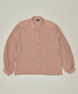 £18 • Buy LUISA SPAGNOLI Womens Shirt Blouse IT 46 Large Pink Acetate Vintage NP12
