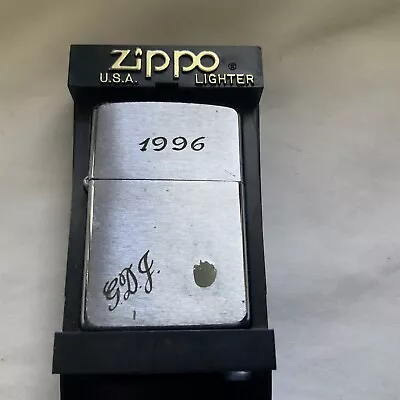 Vintage Zippo Chrome Petrol Pocket Lighter Cased • £15