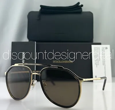 DOLCE & GABBANA Aviator Sunglasses DG 2277 Havana Brown Gold Frame Brown Lens • $98.99