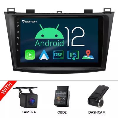 CAM+DVR+OBD+For Mazda 3 2010-2013 Android 12 9  Car Stereo Radio GPS WiFi No DVD • $218.33