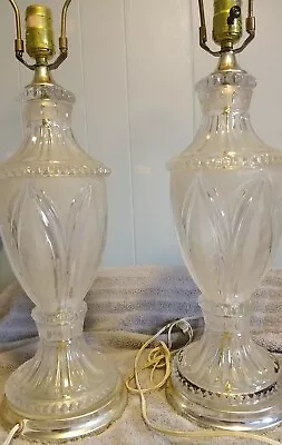 Pair Of Vintage Lead Crystal Lamps Leviton  (PO) • $299