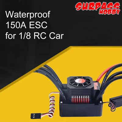 SURPASSHOBBY KK 150A ESC Waterproof For 1/8 RC Car 4076 4068 Brushless RC Motor • £53.38