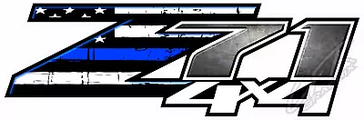 Set Of 2 - Z71 Decal Sticker GMC Sierra Chevy Silverado - GLOSSY BLUE FLAG • $19.95