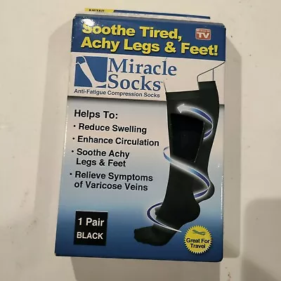 Miracle Socks Anti Fatigue Compression Socks Size L/XL Men Or Women Black • $11.97