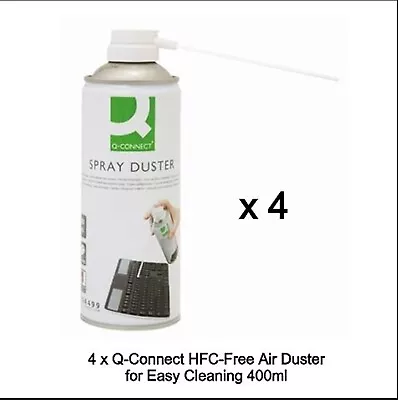 £13.99 • Buy 4 X 400ml Compressed Air Duster Cleaner Spray Can Laptop Keyboard Mouse Printer