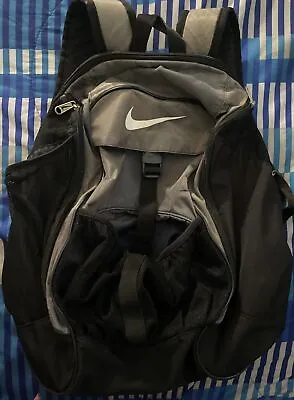 Vintage Nike  Soccer Basketball Backpack Bag Travel Sports Black/gray • $50