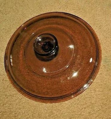 8-1/2  DIA. Amber Pyrex Replacement Pot Lid V2.5C PRE-OWNED • $9.99