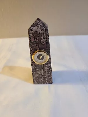 Vintage Obelisk Polished Marble Stone Tower Point Clock • $20